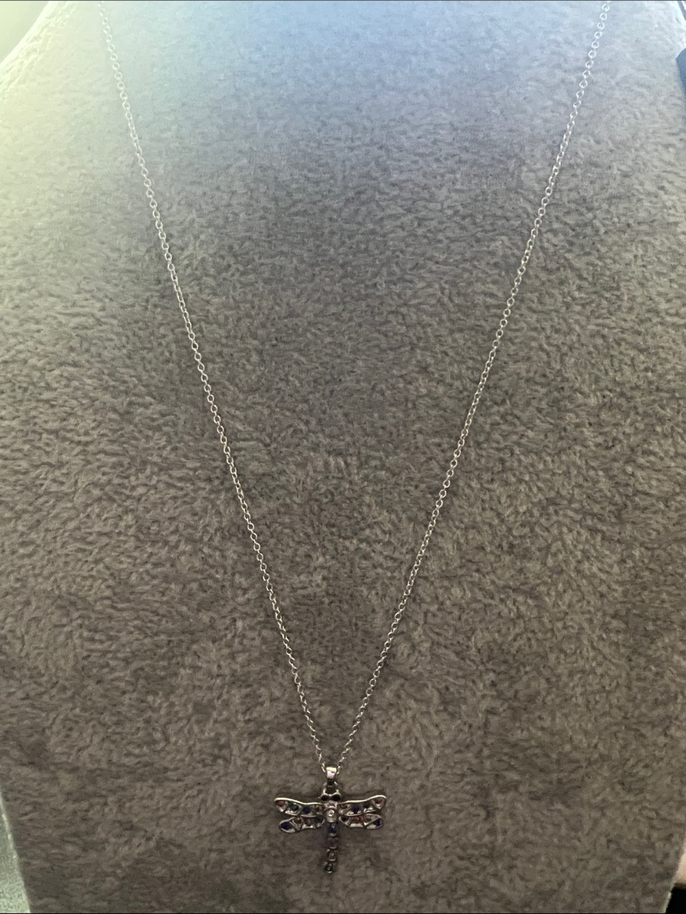 Silver Dragonfly Pendant Necklace in Silver